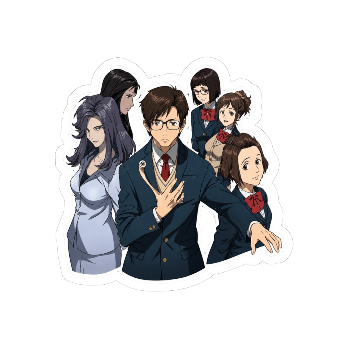 shinichi and guys Sticker | Parasyte